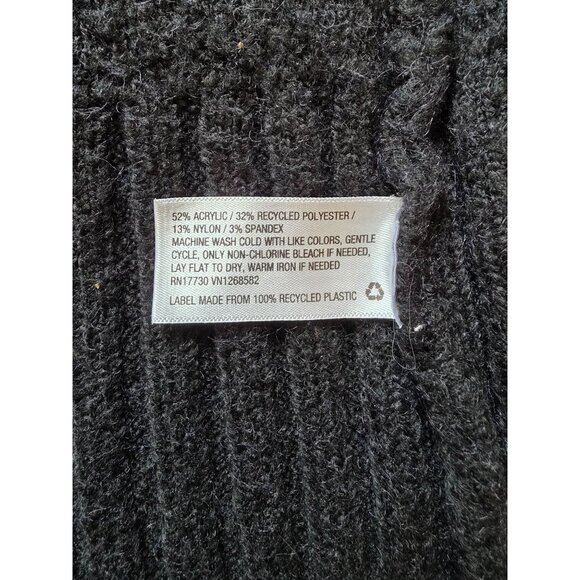 A New Day Black Long Cardigan Sweater Open Front M Duster - Picture 4 of 6